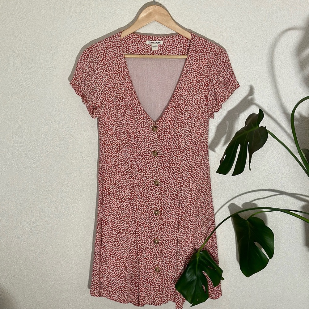 Billabong Floral Button-Front Mini Dress | Size L